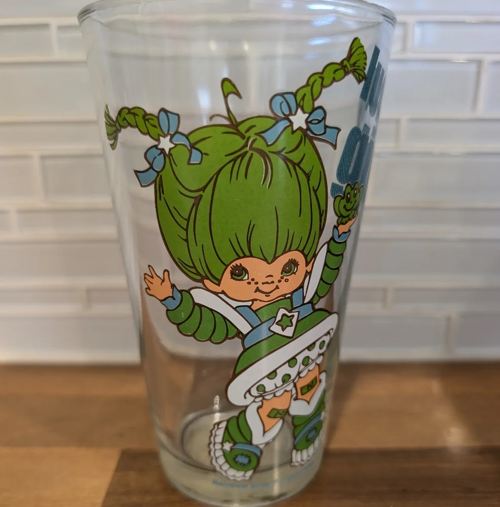 2010 Rainbow Brite Tumbler Glass Cup Lucky Girl Patty O’ Green Spencers Gifts